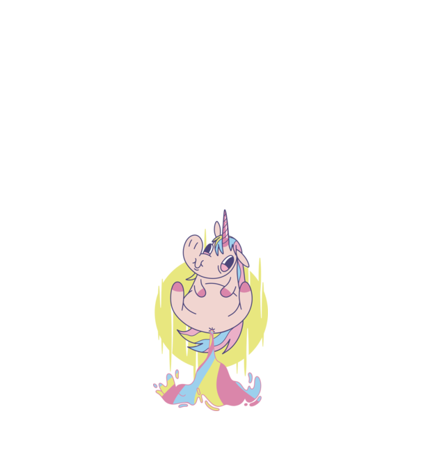 Bășină Unicorn model albastru închis pe tricou