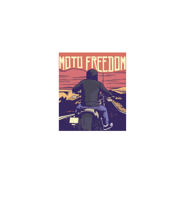 Libertate Motociclist model negru pe tricou