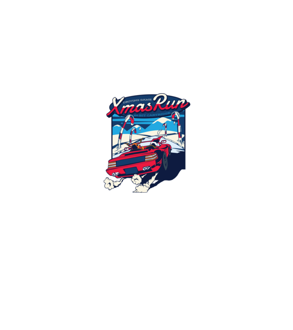 Xmas Outrun Retro Jucărie Crăciun model albastru închis pe tricou