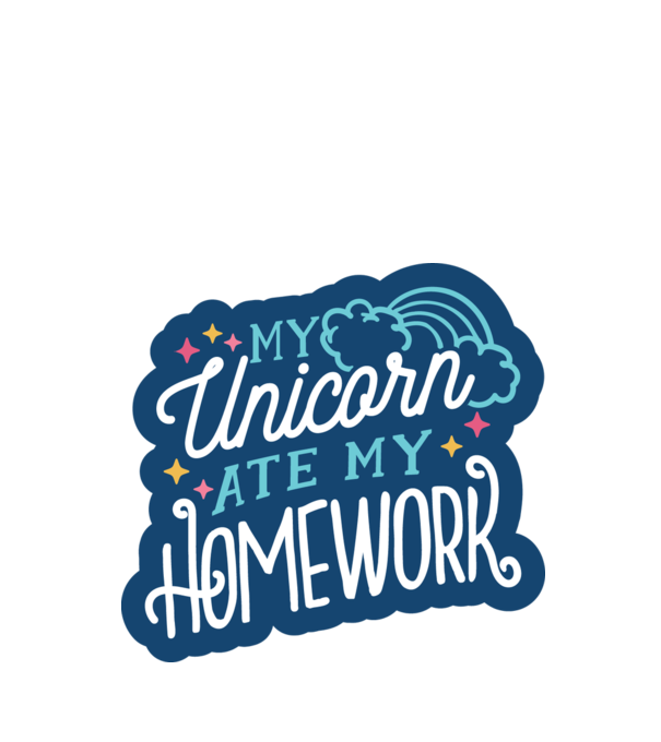 Unicornul meu mi-a mâncat tema de casă model alb pe tricou