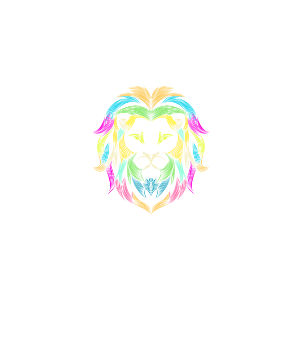 lion line art design model negru pe tricou