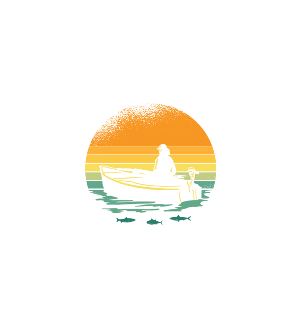 Retro cu Barcă model negru pe tricou