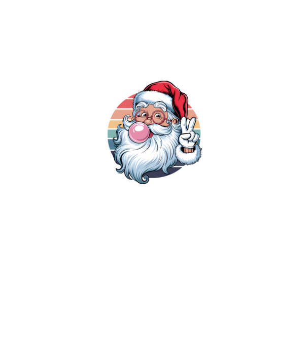 Bubble gum santa model negru pe tricou
