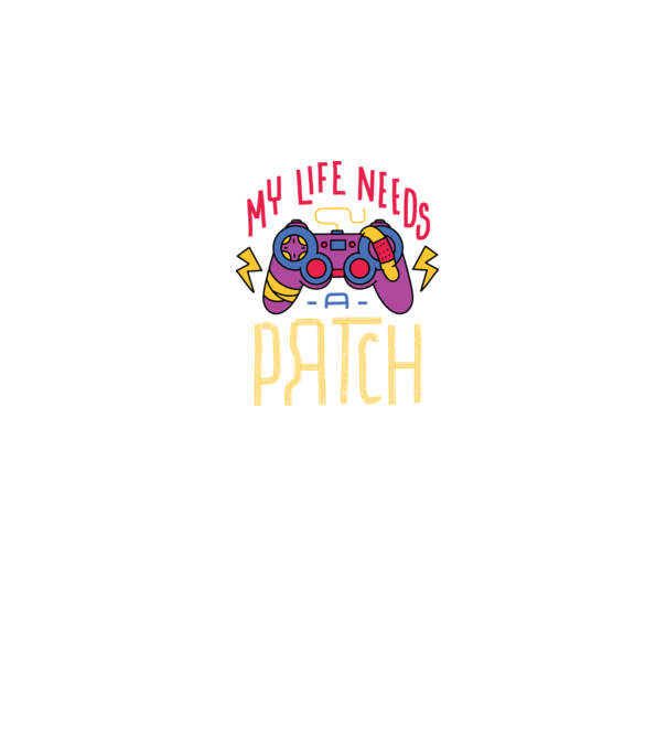My life needs a patch Gamer model negru pe tricou