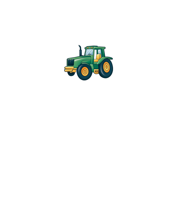 Desen Tractor model alb pe tricou