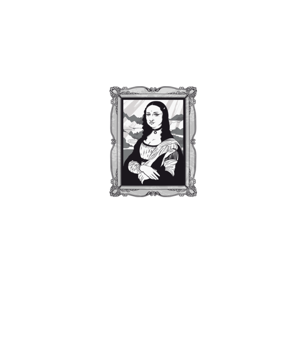 Mona Lisa gotică model albastru jeanși pe tricou