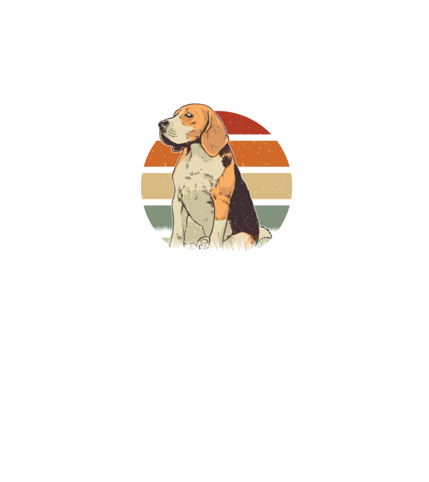 Beagle Retro Sunset model negru pe tricou