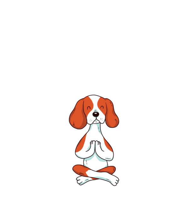 Yoga Drăguț Câine Beagle model negru pe tricou