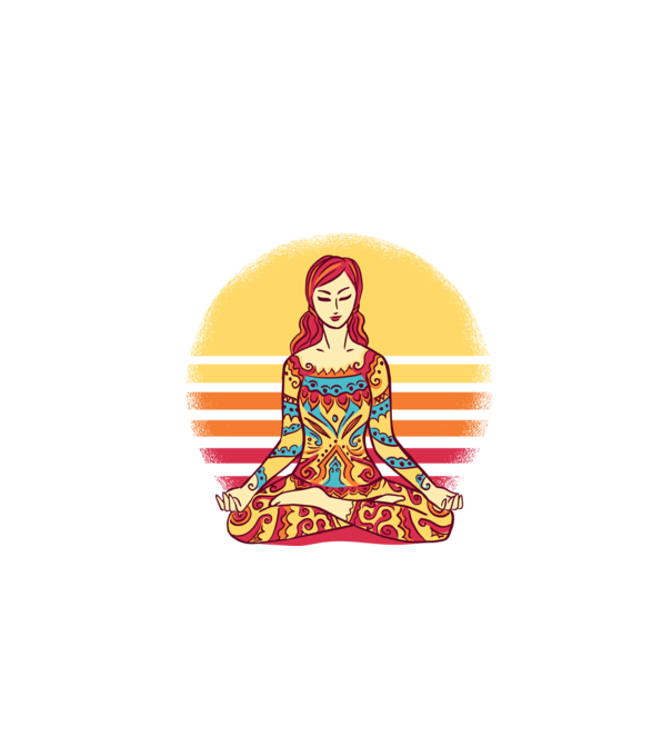 Mandala Yoga Meditație model negru pe tricou