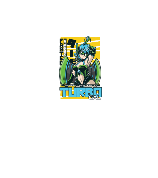 Turbo Gal Anime model alb pe tricou