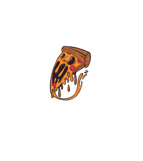 Pizza Horror model albastru deschis pe tricou