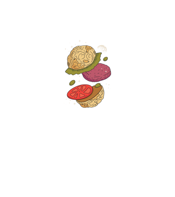 Burger lună model negru pe tricou