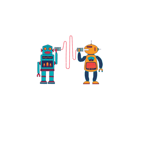 Walkie Talkie Robot model alb pe tricou