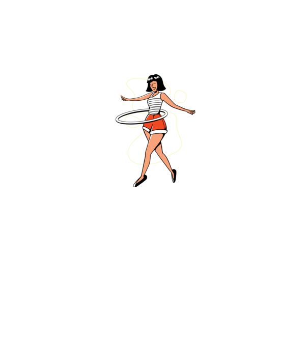 Cerc hula-hoop model albastru închis pe tricou