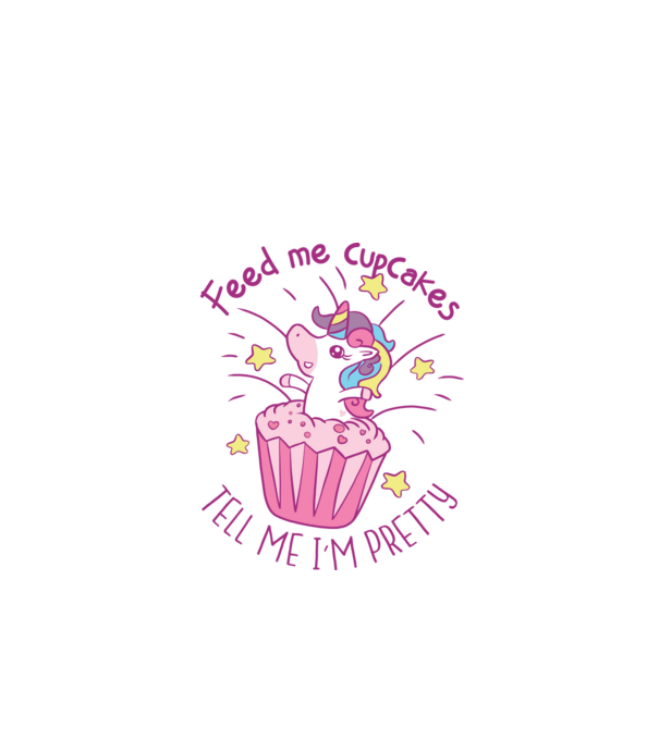 Unicorn Muffin model alb pe tricou
