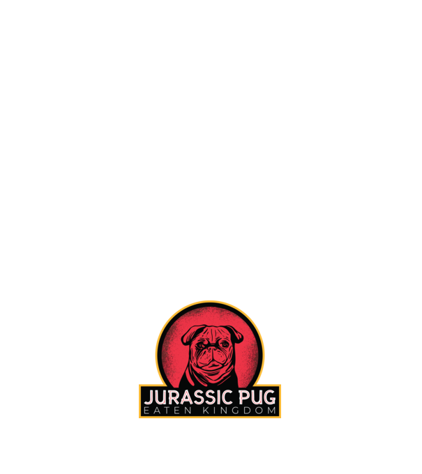 Jurassic Pug Tricou cu mops model negru pe tricou