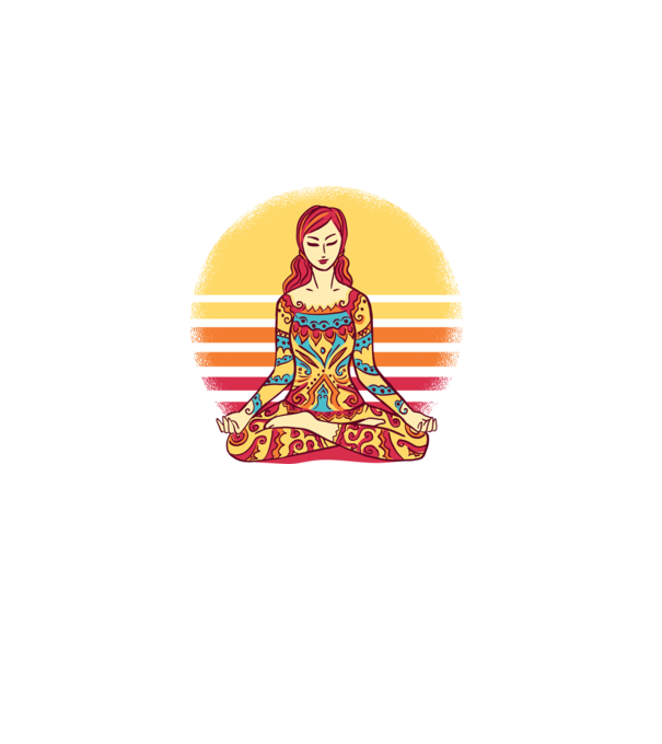 Mandala Yoga Meditație model negru pe tricou