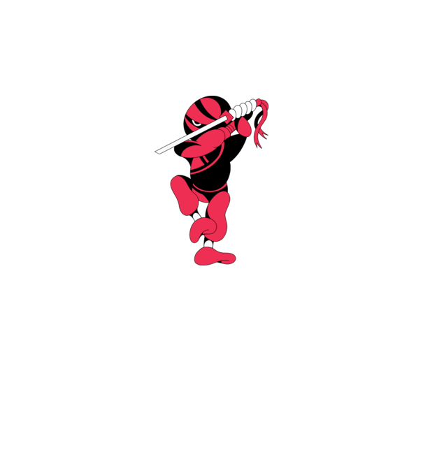 Ninja model alb pe tricou