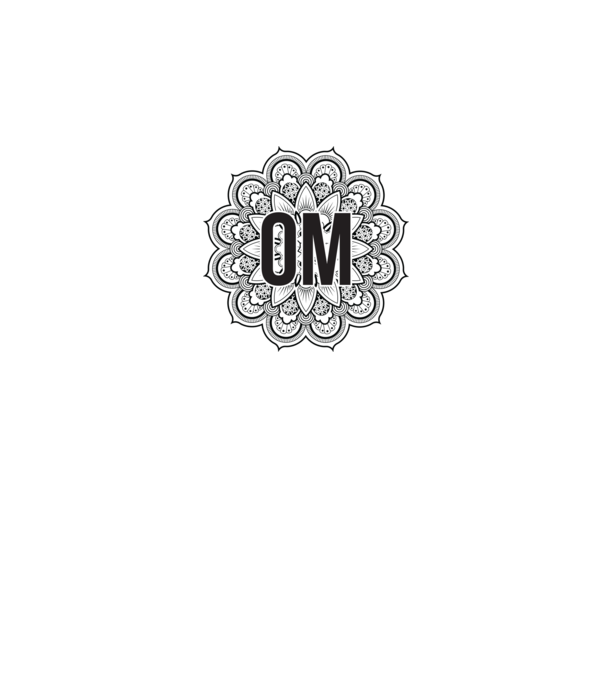 OM Mandala model alb pe tricou