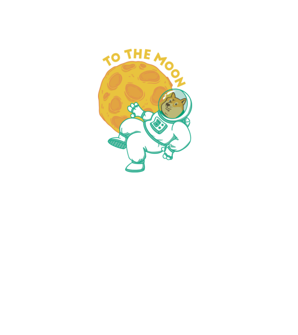 Dogecoin to the moon model negru pe tricou