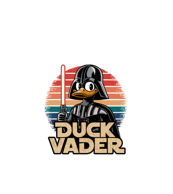 Duck Vader model negru pe tricou