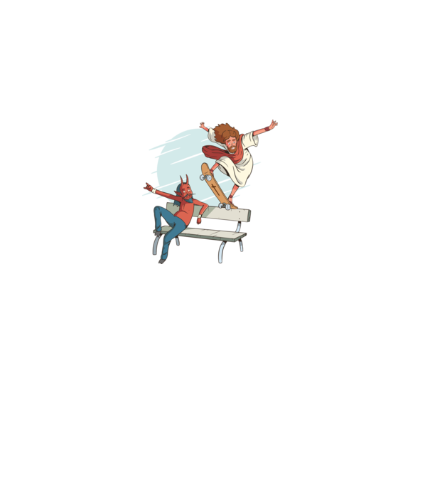 Isus Skateboarding model gri pe tricou
