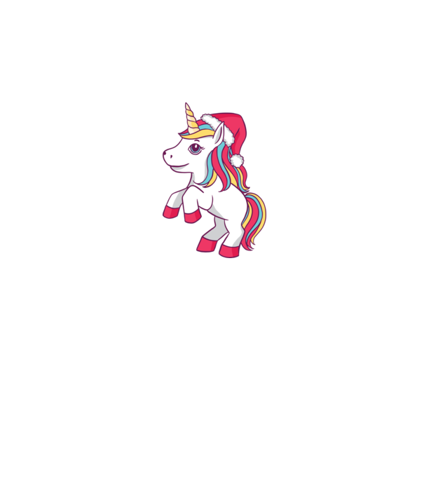 Unicorn de Crăciun model alb pe tricou