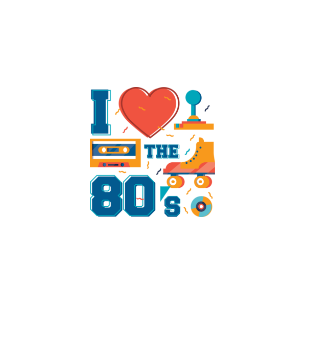 'I love the 80s - Iubesc anii ''80' model alb pe tricou