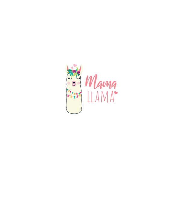 Mama Llama model negru pe tricou
