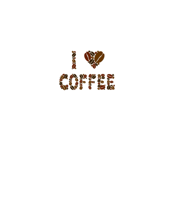 I Love Coffee model alb pe tricou