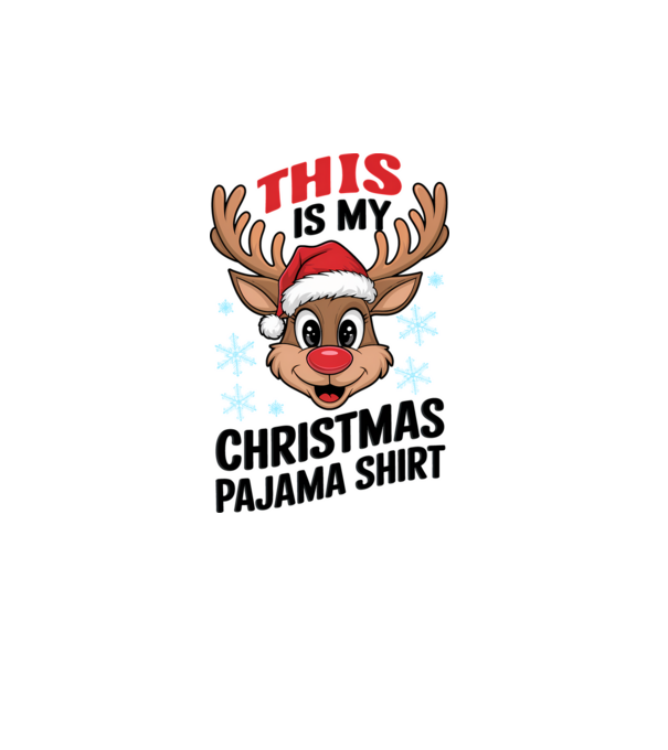 Christmas Pajama Reindeer Alb model alb pe tricou