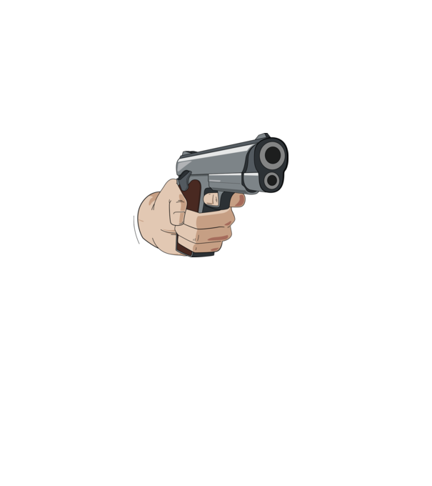 Pistol model gri pe tricou