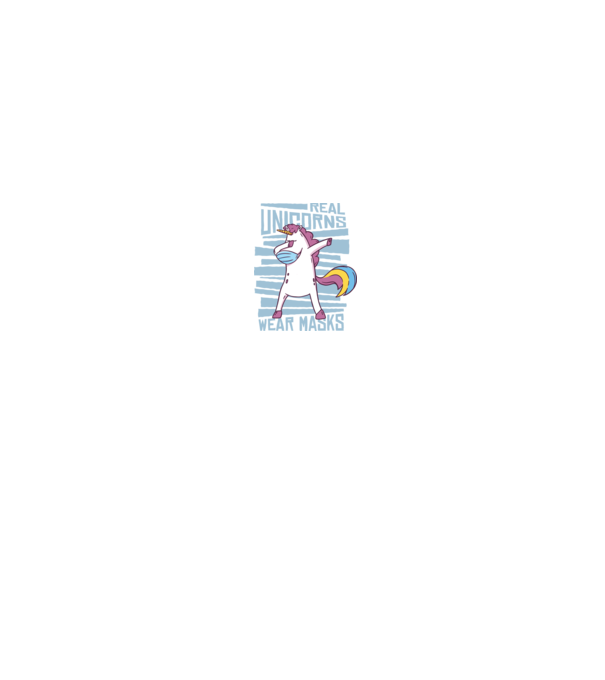 Unicorn DAB Mască model negru pe tricou