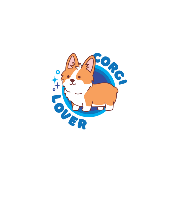 Corgi Lover model albastru deschis pe tricou