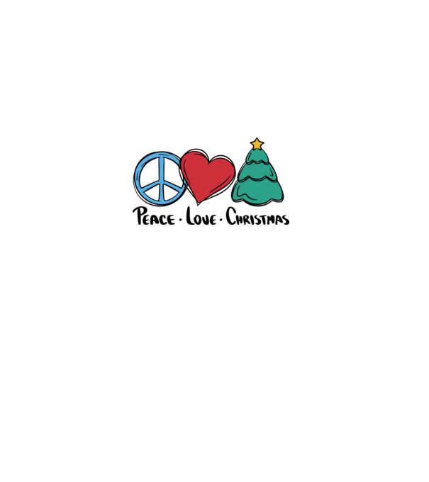 Peace Love Crăciun model alb pe tricou