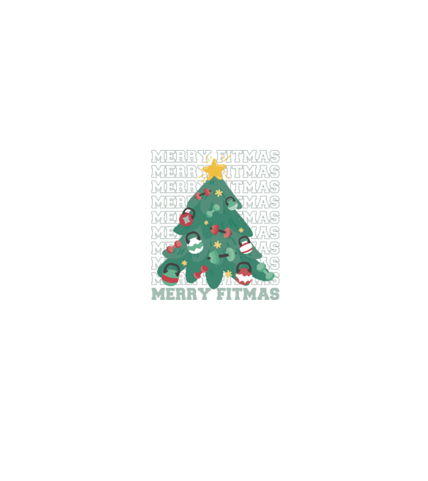 Merry Fitmas Fitmas Pom de Crăciun Fitness model negru pe tricou