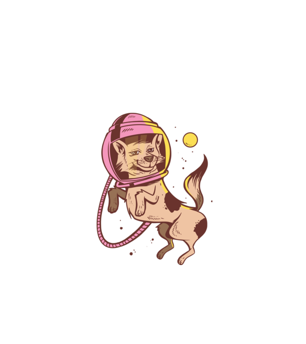 Câine Astronaut model negru pe tricou