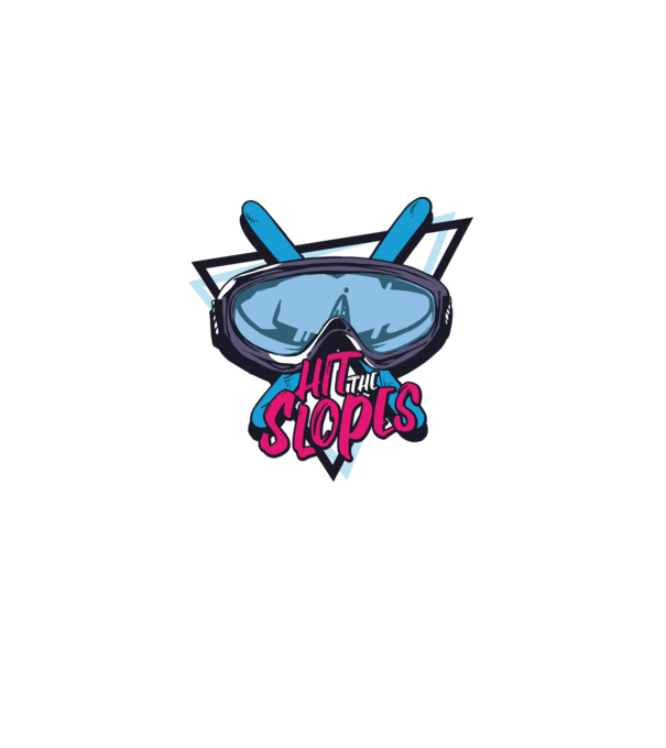 Hit the Slopes - tricou schi model alb pe tricou