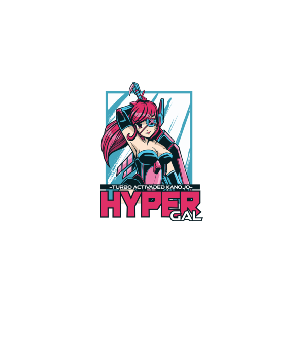 Hyper Gal - Fată Anime model negru pe tricou
