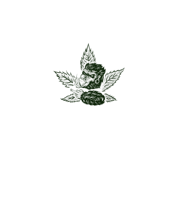 GORILĂ cannabis model alb pe tricou