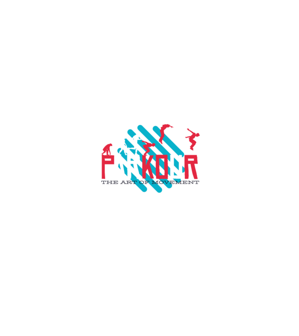 Parkour - Arta mișcării model alb/roșu pe tricou