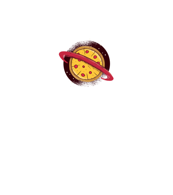 Pizza Planetă model gri pe tricou