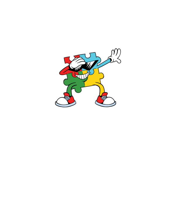 Autist DAB Puzzle model negru pe tricou