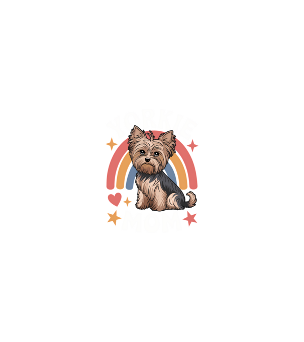 Yorkie Mom Negru model nisipiu pe tricou
