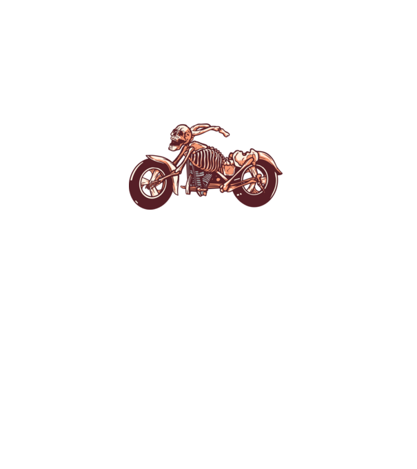 Motocicletă cu Schelet model alb pe tricou