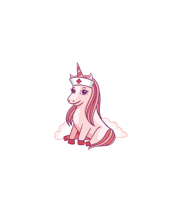 Îngrijitor unicorn model alb pe tricou