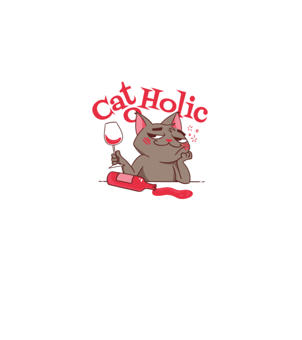 Catoholic - iubitor de pisici model alb pe tricou