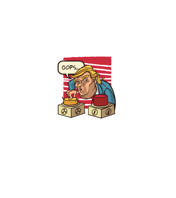 Trump Bombă nucleară model alb pe tricou