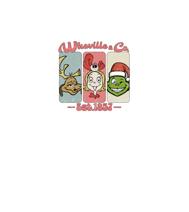 Whoville & Co - Grinch model alb pe tricou