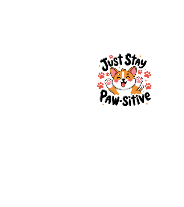 Just Stay Paw-sitive Alb model galben neon pe tricou